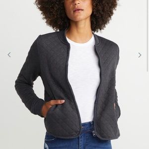 Mya Quilted Swing Bomber in Charcoal